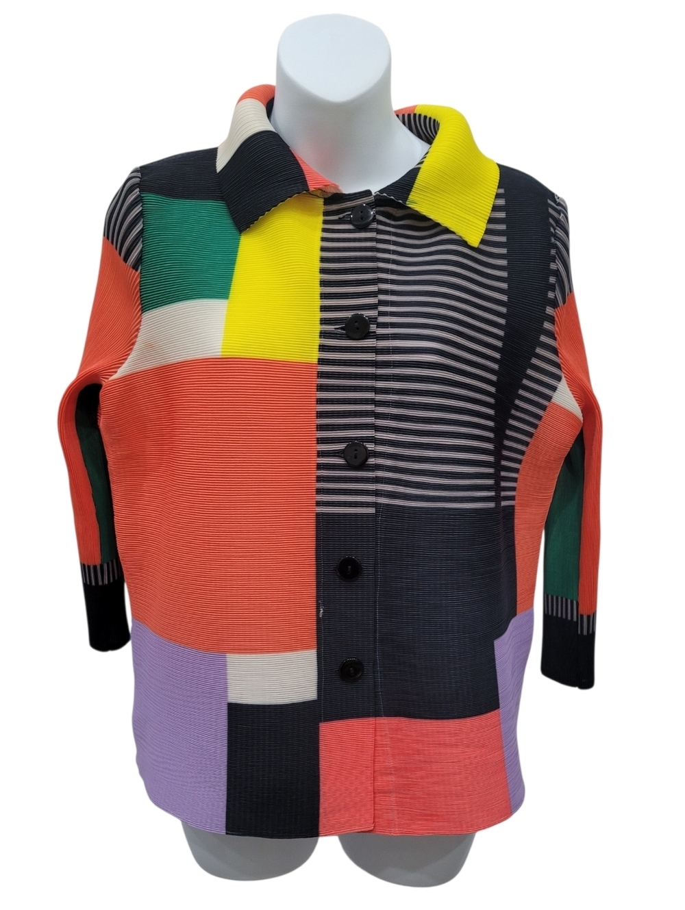 2/$20 Y2K Orange & Black Buttons Down Top Blouse Size: Large